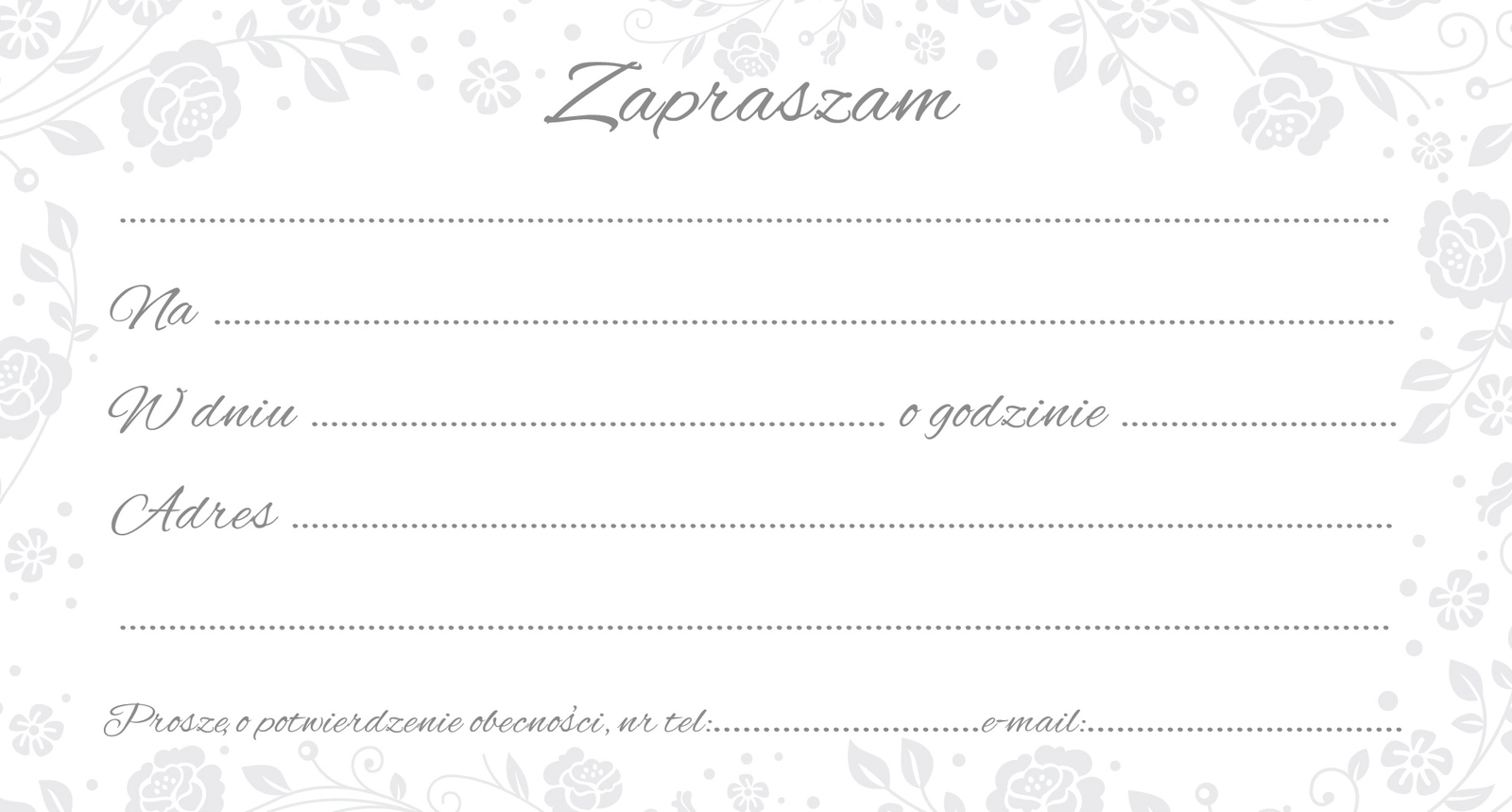 Zaproszenie Style nr 11 - środek