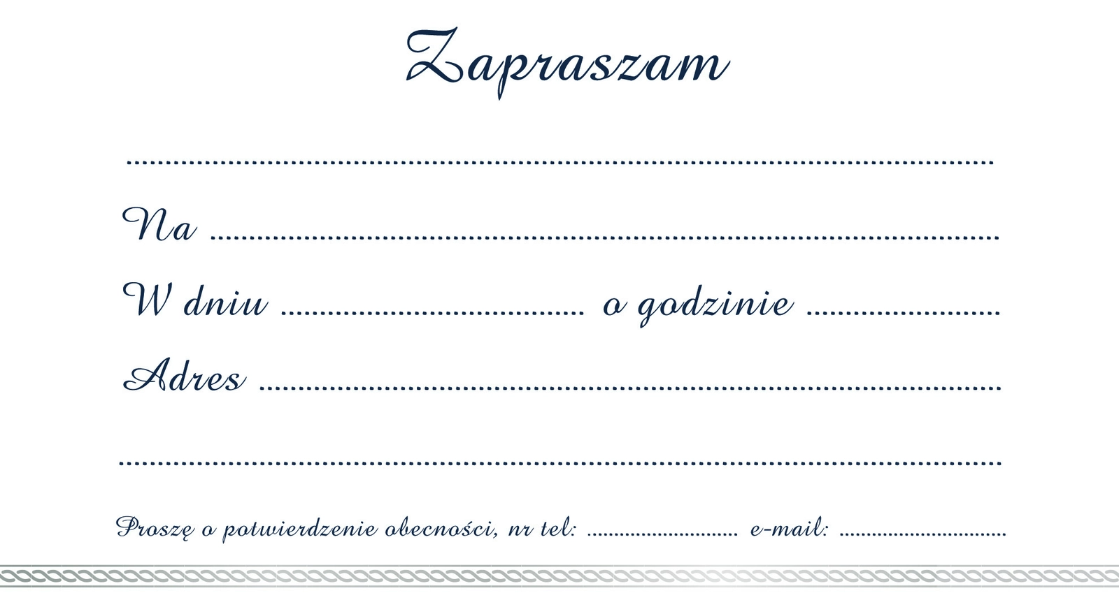 Zaproszenie Style nr 16 - środek