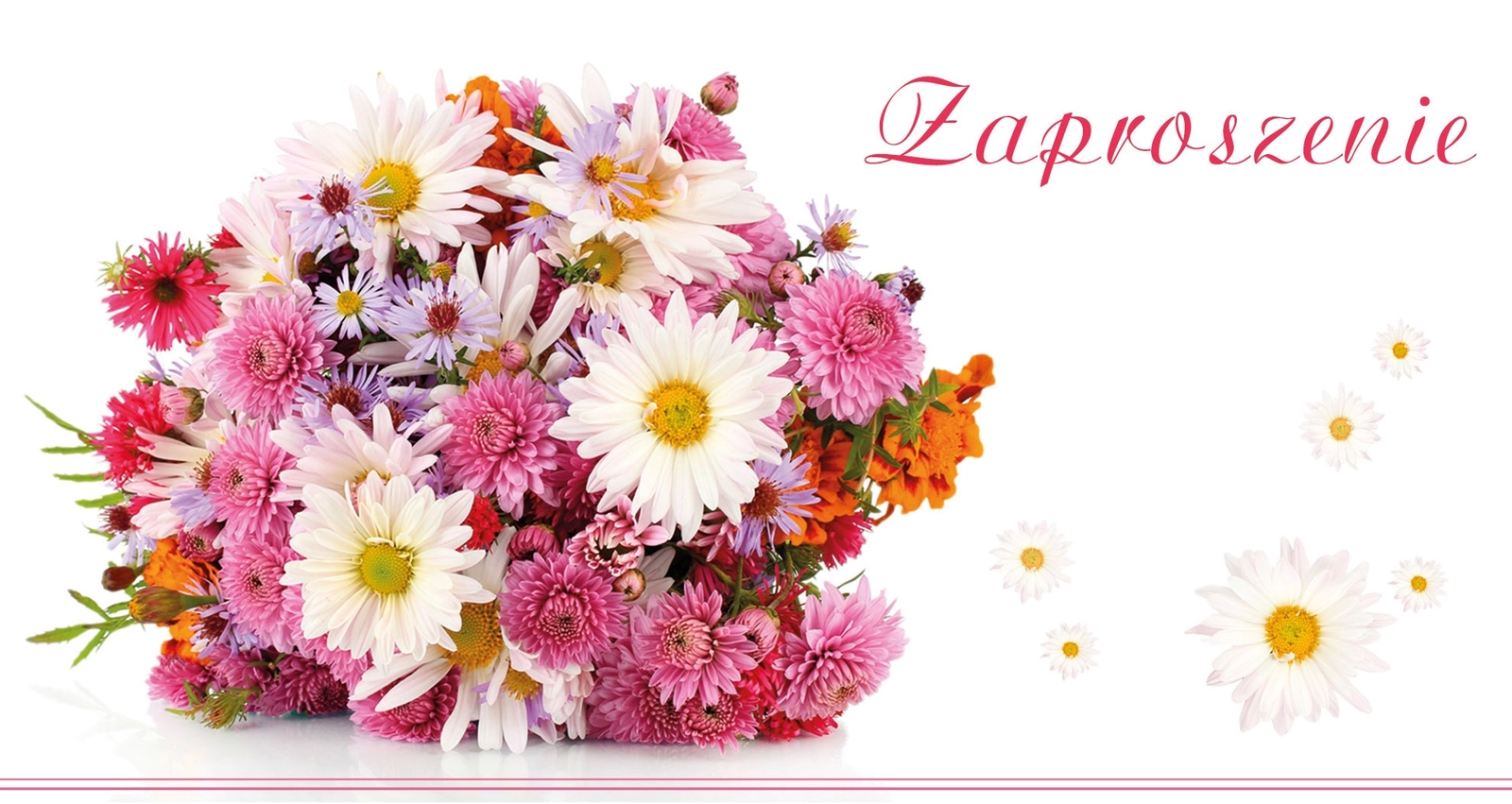 Zaproszenie Flowers nr 2 - przód
