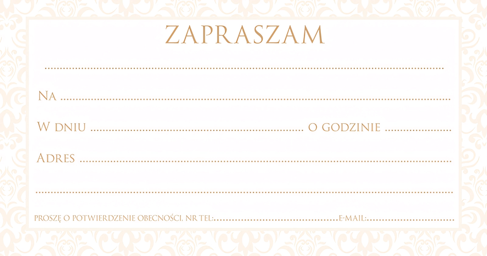 Zaproszenie Style nr 2 - środek