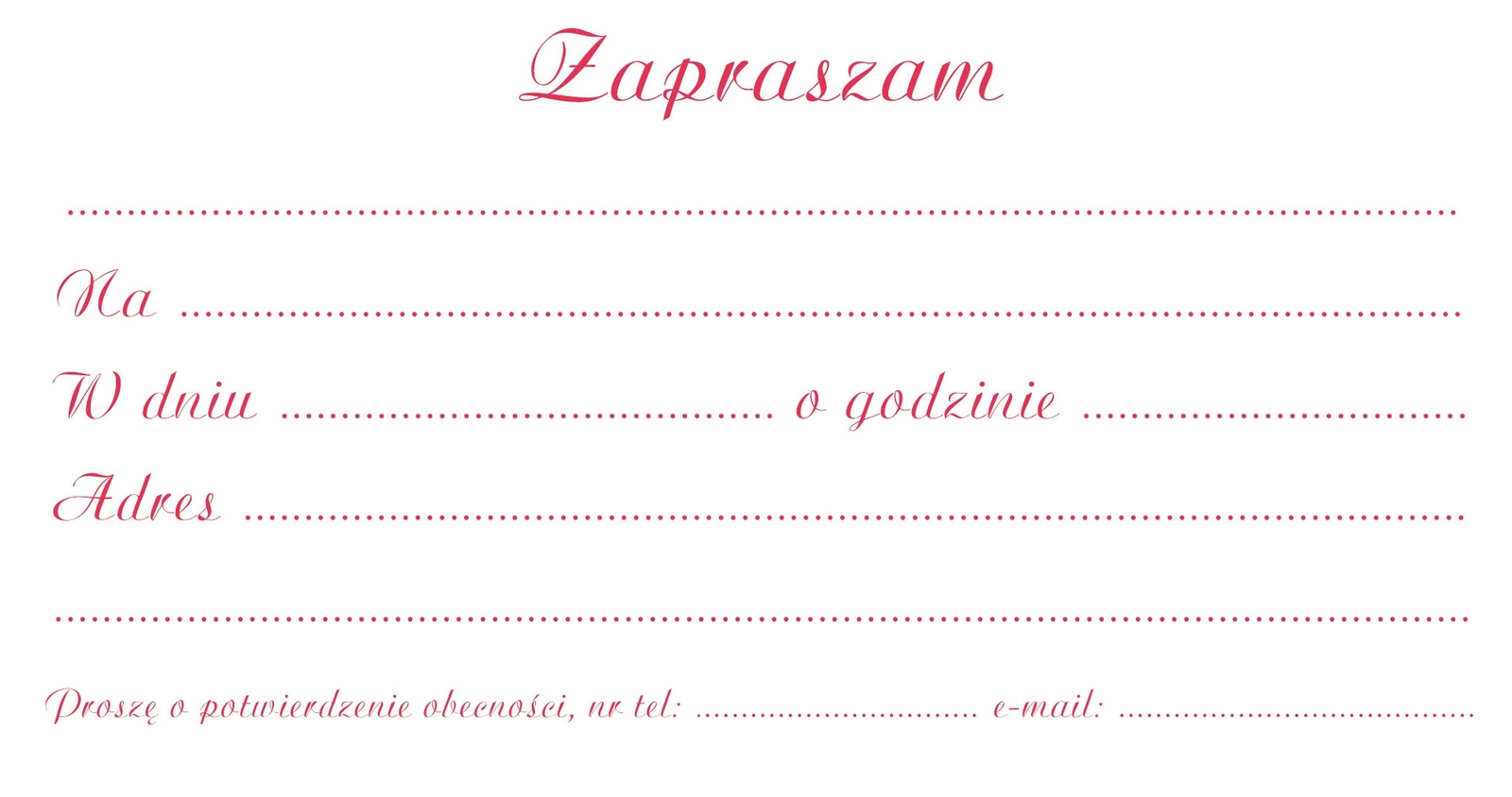 Zaproszenie Flowers nr 2 - środek