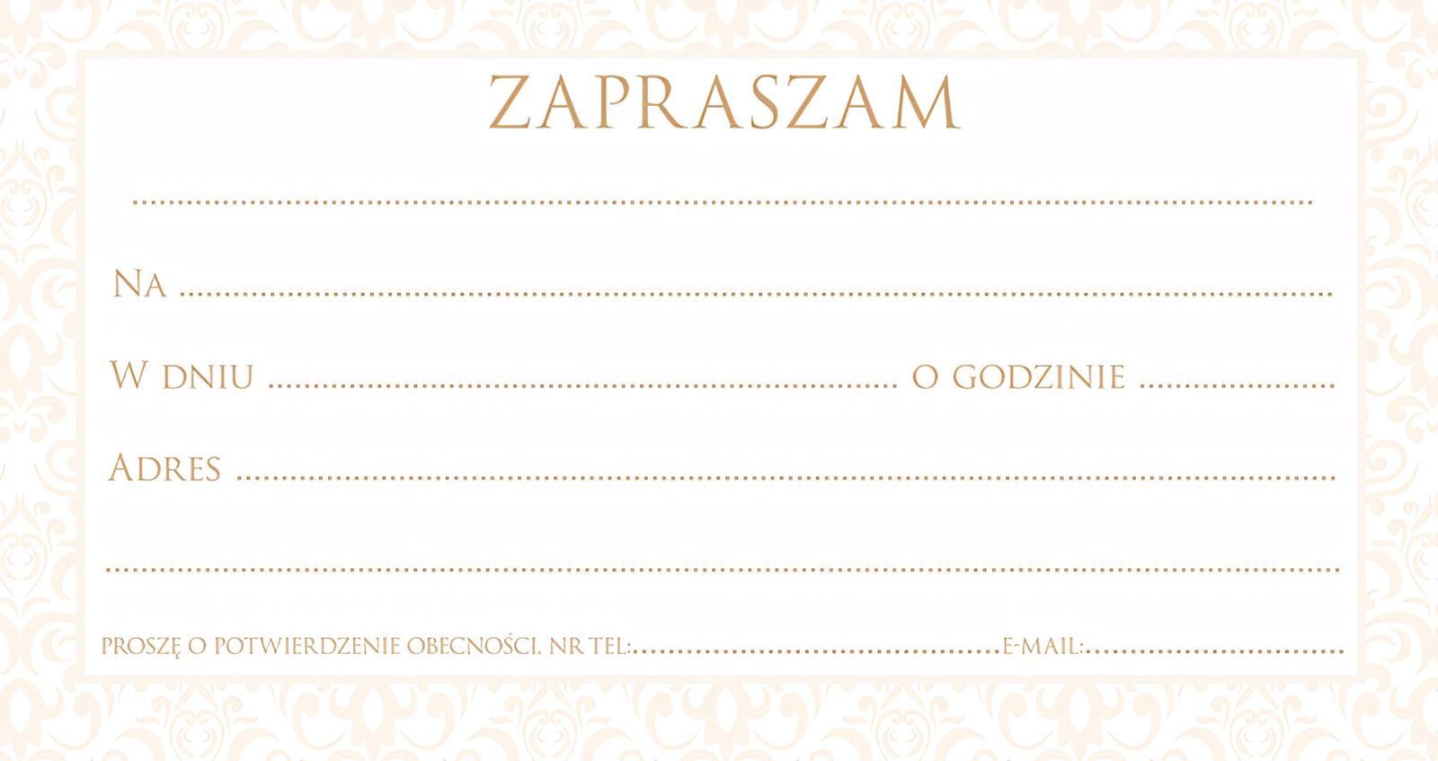 Zaproszenie Style nr 3 - środek