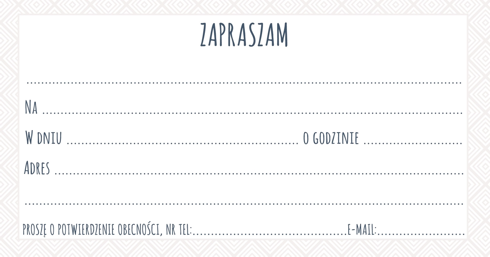 Zaproszenie Style nr 4 - środek