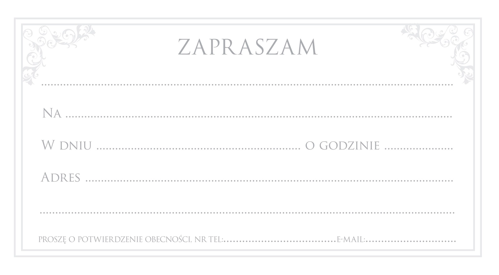 Zaproszenie Style nr 5 - środek